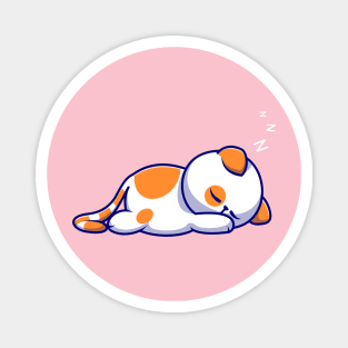 Cute Cat Sleeping Cartoon Magnet